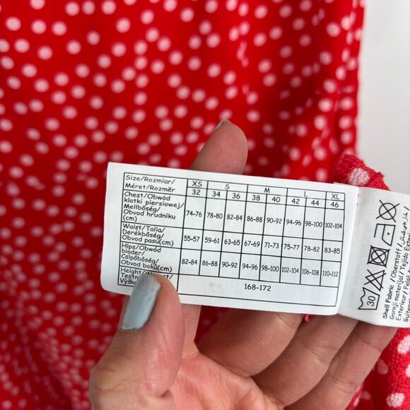 Pimkie Polka Dot Dress Red White Parisian Rockabilly Pin Up Retro M - Picture 7 of 11